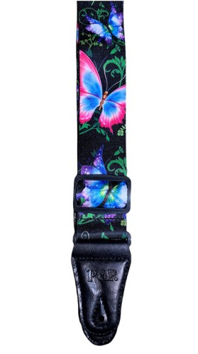 Pasek gitarowy nylon regulowany PP XXV motyle