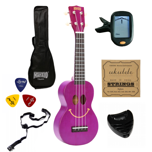 Ukulele sopranowe Mahalo U-Smile fioletowe zestaw