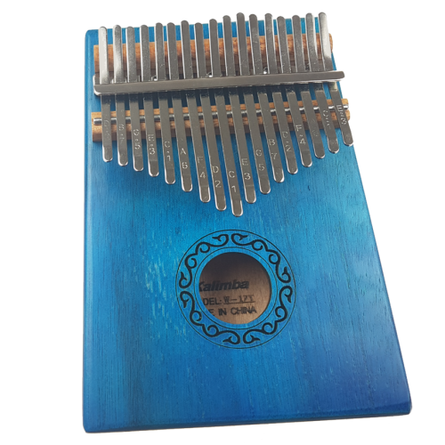 Kalimba Drewniana NIEBIESKA 17 Blaszek -  W-17T-8