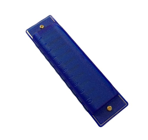 harmonijka ustna plastikowa niebieska