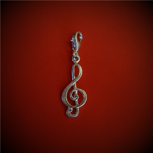 Zawieszka Muzyczna Wisiorek - Klucz Wiolinowy - B019 - Srebro