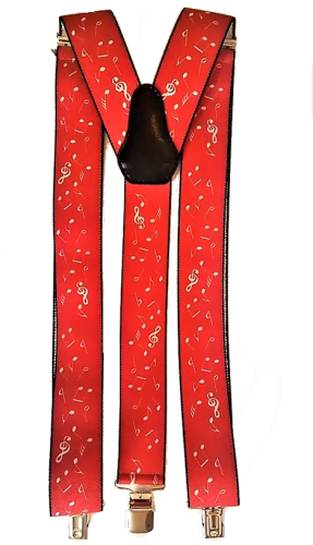 Szelki Muzyczne Nutki Klucz Wiolinowy - Czerwone