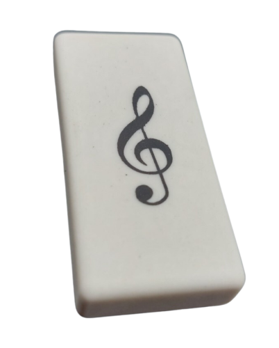 Gumka do Mazania Muzyczna Klucz Wiolinowy Biała