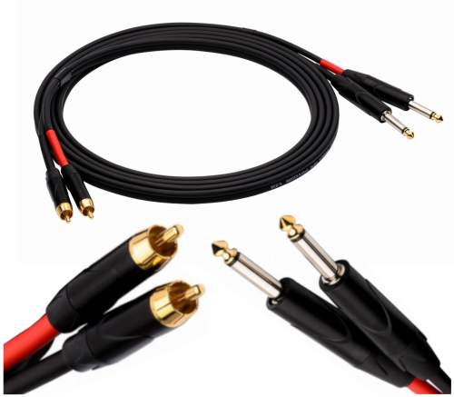 Kabel Audio 2x RCA Czincz - 2x Jack 6,3 - 1,5 m AU1415 Red's Music
