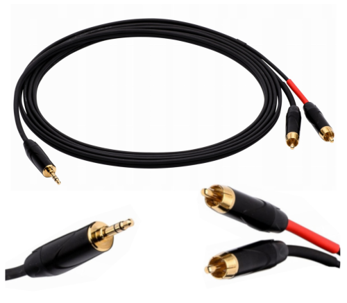 Kabel Audio Jack 3,5 - 2x RCA 3m Red's Music AU1630
