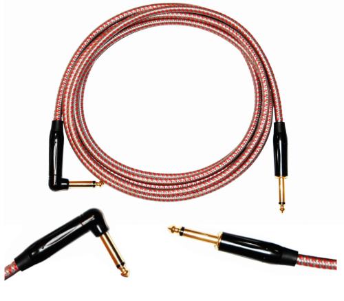 Kabel Gitarowy 3m Red's Music GCF1230RS WZMACNIANY