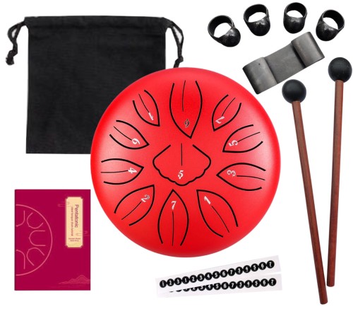 Tongue Drum Bęben Eteryczny - Hluru TWG11-6 Czerwony