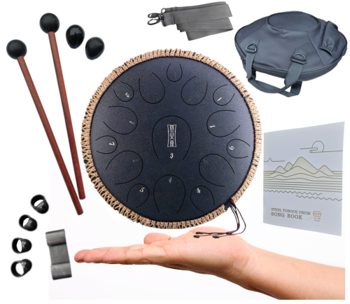 Tongue Drum Bęben Eteryczny 14" - Hluru Handpan Granatowy