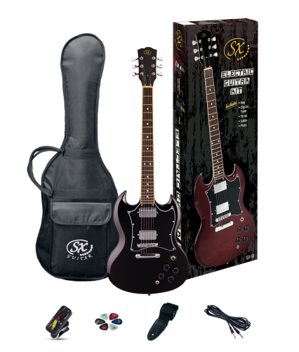 Gitara Elektryczna SX SG CZARNA Akcesoria Pokrowiec