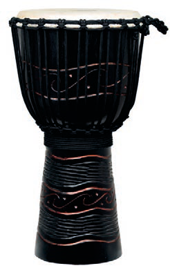 Djembe Drewniane mahoniowe 50 cm - Ever Play - Czarno- Złote - DA50BG-1