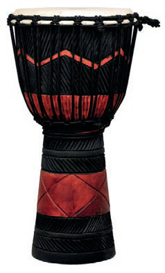 Djembe Drewniane mahoniowe 50 cm - Ever Play - Czarno- czerwone - DA50RB-SQ