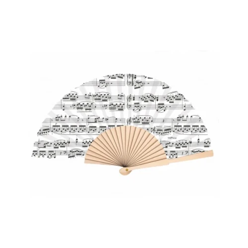 Wachlarz Beżowo-Biały z Motywem Nutowym – Elegancki Dodatek na Prezent