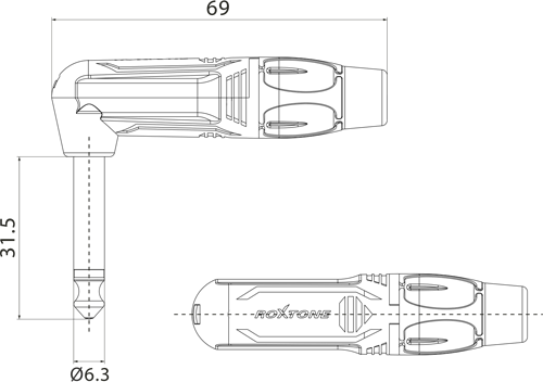 Kabel instrumentalny Roxtone TGJJ110L5 TYL