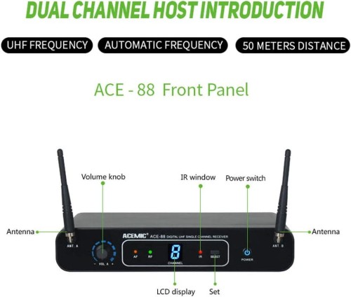 Bezprzewodowy system mikrofonowy Acemic ACE-88