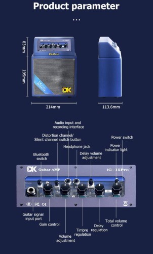 Wzmacniacz do gitary elektrycznej DK Technology iG-15Pro