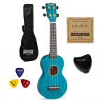 Ukulele Sopranowe MAŁE Niebieskie - Mahalo Slimline- Zestaw
