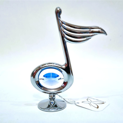 Figurka Muzyczna Nutka - Złota z Kryształem Swarovskiego