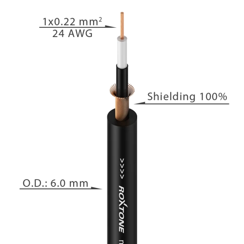 Kabel instrumentalny Jack 6,3mm 10m SMART Roxtone SGJJ100L10