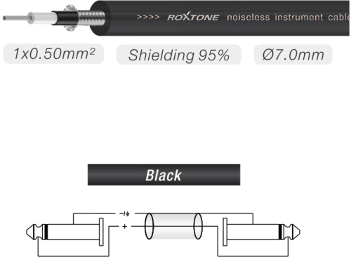Profesjonalny kabel instrumentalny - Jack 6,3 mm - 5 m- Roxtone MGJJ170L5