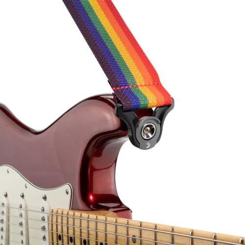 Pas Gitarowy D'Addario Polypro Auto Lock - Tęczowy z blokadą