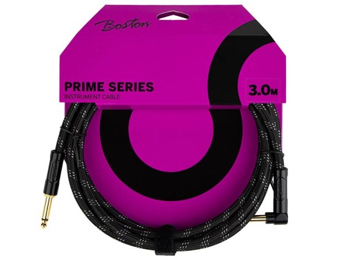 Kabel instrumentalny Woven Jacket 3 m – Jack / kątowy Jack, czarny tweed