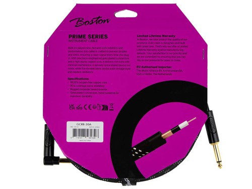 Kabel instrumentalny Woven Jacket 3 m – Jack / kątowy Jack, czarny tweed