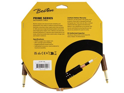 Kabel instrumentalny Woven Jacket 3 m – Jack / Jack, żółty tweed