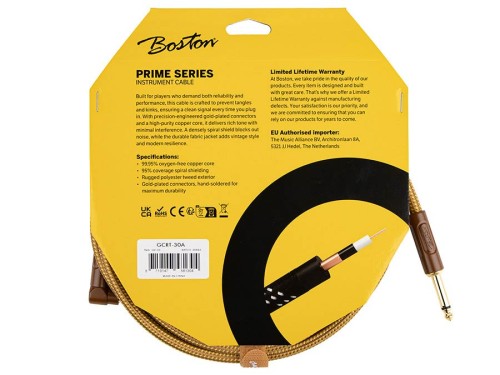 Kabel instrumentalny Woven Jacket 3 m – Jack / Jack, żółty tweed