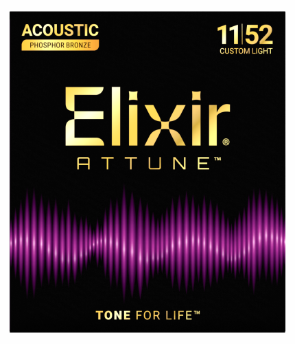 Struny Do Gitary Akustycznej Elixir Attune 11-52 Phosphore Bronze powlekane