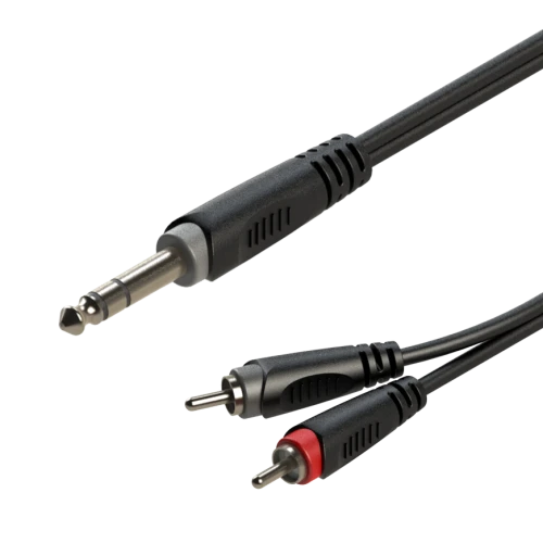 Kabel audio Jack 6.3mm stereo / 2 x RCA 6m Roxtone SAYC110L6