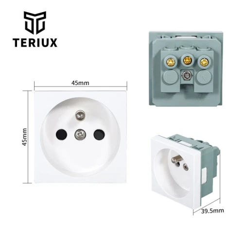 Gniazdo z uziemieniem Teriux FR230-WH