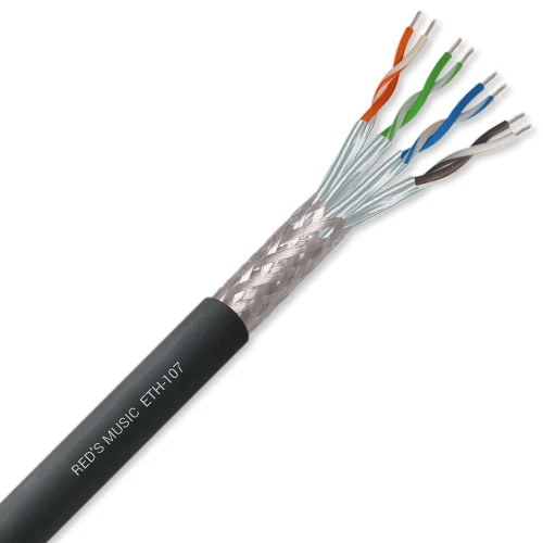 Kabel cyfrowy S/FTP Cat.7 600MHz Mobilny 4x2x0,18mm² REDS MUSIC ETH-107