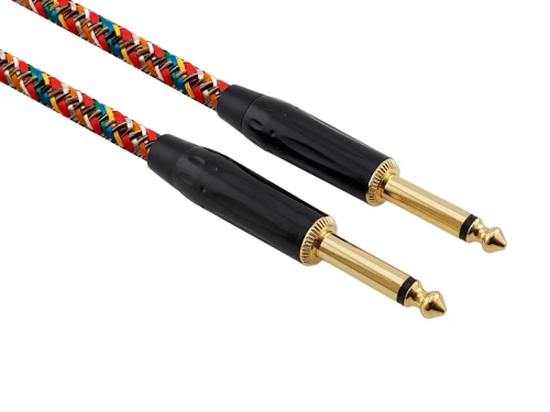 Kabel instrumentalny Red's Music – Jack 6.3mm / Jack 6.3mm – FOP kabel w oplocie - GCF1130RA - 3m
