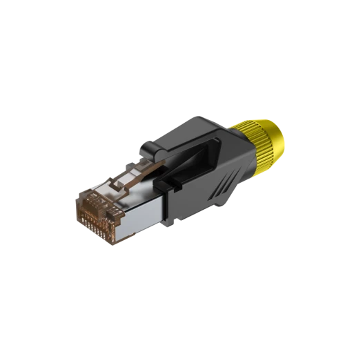Wtyk typu RJ45 z osłoną Roxtone RJ45C5E-PH-YL
