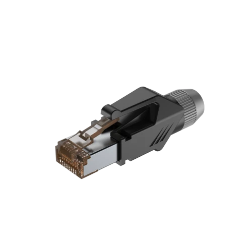 Wtyk typu RJ45 z osłoną Roxtone RJ45C5E-PH-GY
