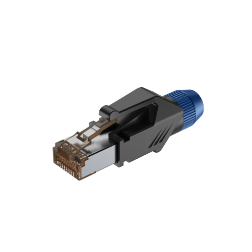 Wtyk typu RJ45 z osłoną Roxtone RJ45C5E-PH-BU