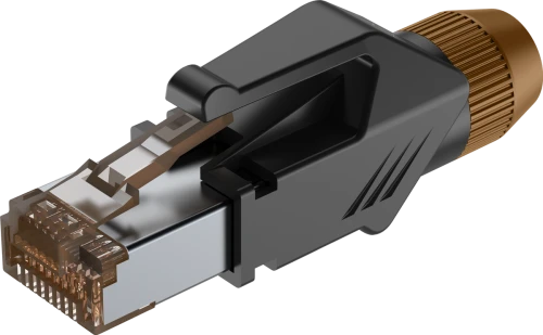 Wtyk typu RJ45 z osłoną Roxtone RJ45C5E-PH-BN
