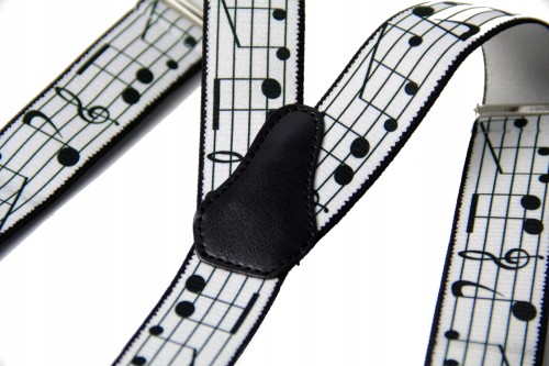 Szelki muzyczne Zebra Music białe z pięciolinią