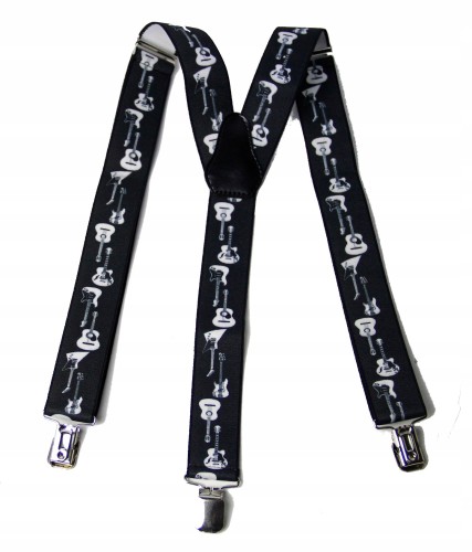 Szelki muzyczne Zebra Music czarne z gitarami