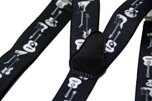 Szelki muzyczne Zebra Music czarne z gitarami