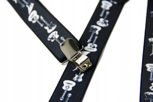 Szelki muzyczne Zebra Music czarne z gitarami