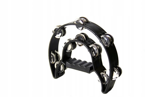 Tamburyn półksiężyc z tworzywa 20 par dzwonków bk