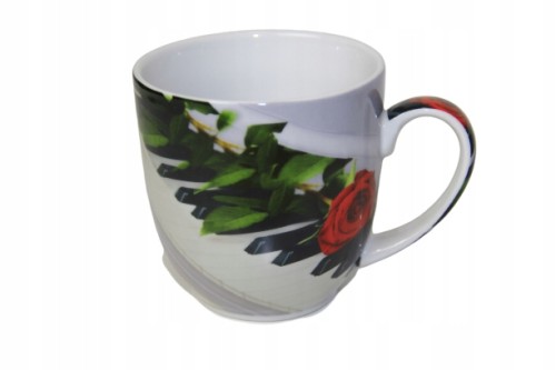 Kubek muzyczny z zaparzaczem pianino porcelanowy