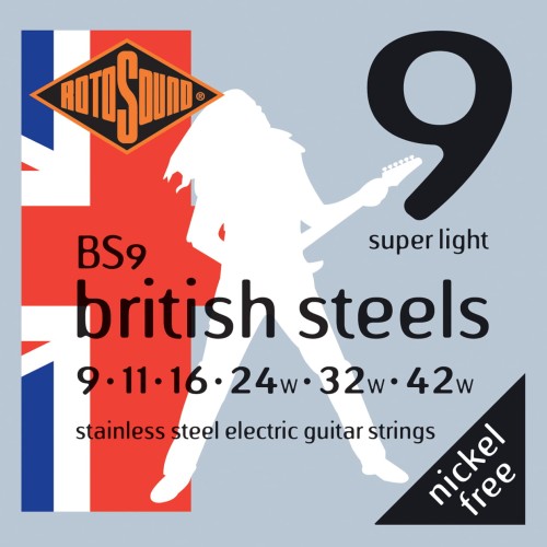 Struny do git elektrycznej Rotosound 9-42 British Steel