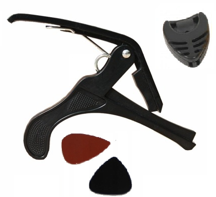 Jeremi DC-004 kapodaster kostki i pickholder CZARNY