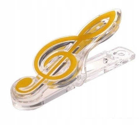 Klips do Nut Klucz Wiolinowy Żółty KLAMERKA DO NUT