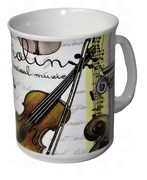 Kubek Porcelanowy Muzyczny SKRZYPCE FORTEPIAN - Prezent dla Muzyka