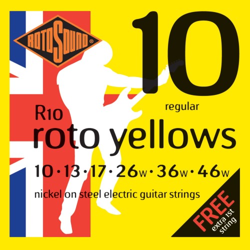 Struny do gitary elektrycznej Rotosound Yellow R10 10-46