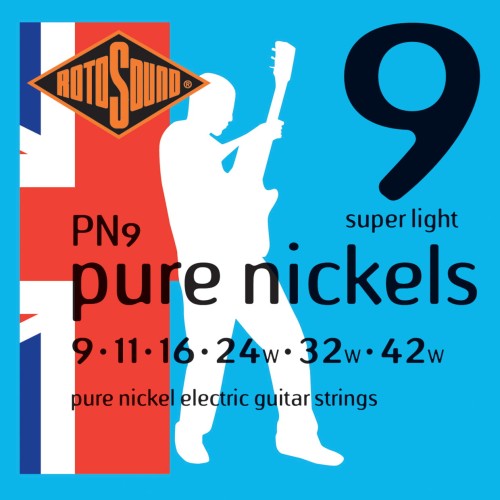 Struny do gitary elektrycznej Rotosound Pure Nickel 9-42