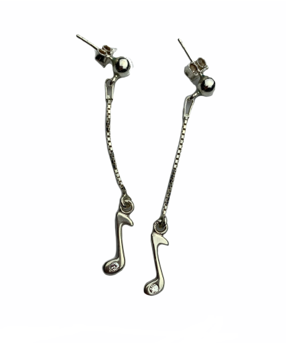 Kolczyki Nutki Muzyczne SREBRNE Para